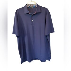 Peter Millar Summer Comfort Navy Blue Golf Polo L